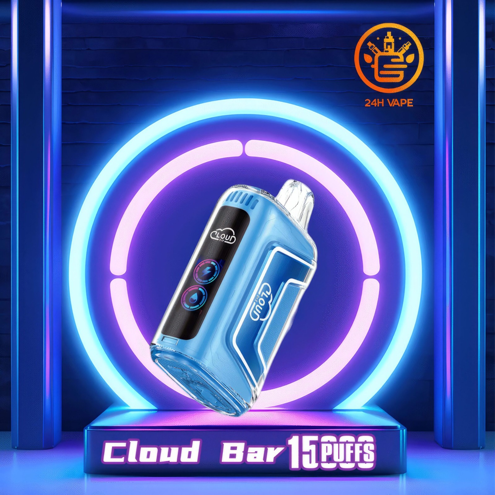 Cloud Bar 15000 boccate, edizione originale, vaporizzatore usa e getta con display LED, colore Randm Crystal 15000 00003, aroma Scaled