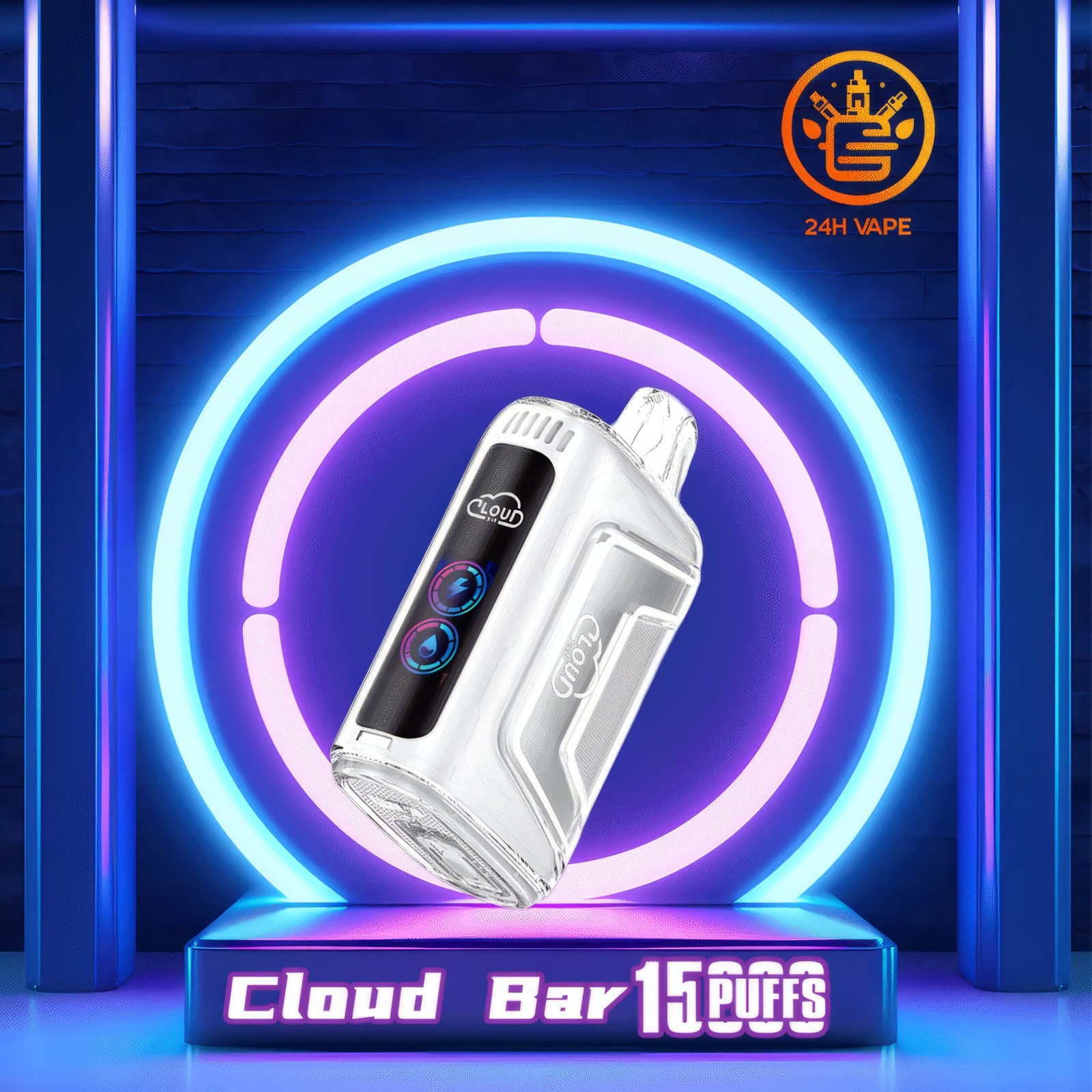 Cloud Bar 15000 boccate, edizione originale, vaporizzatore usa e getta con display LED, colore Randm Crystal 15000 00010, aroma scalato