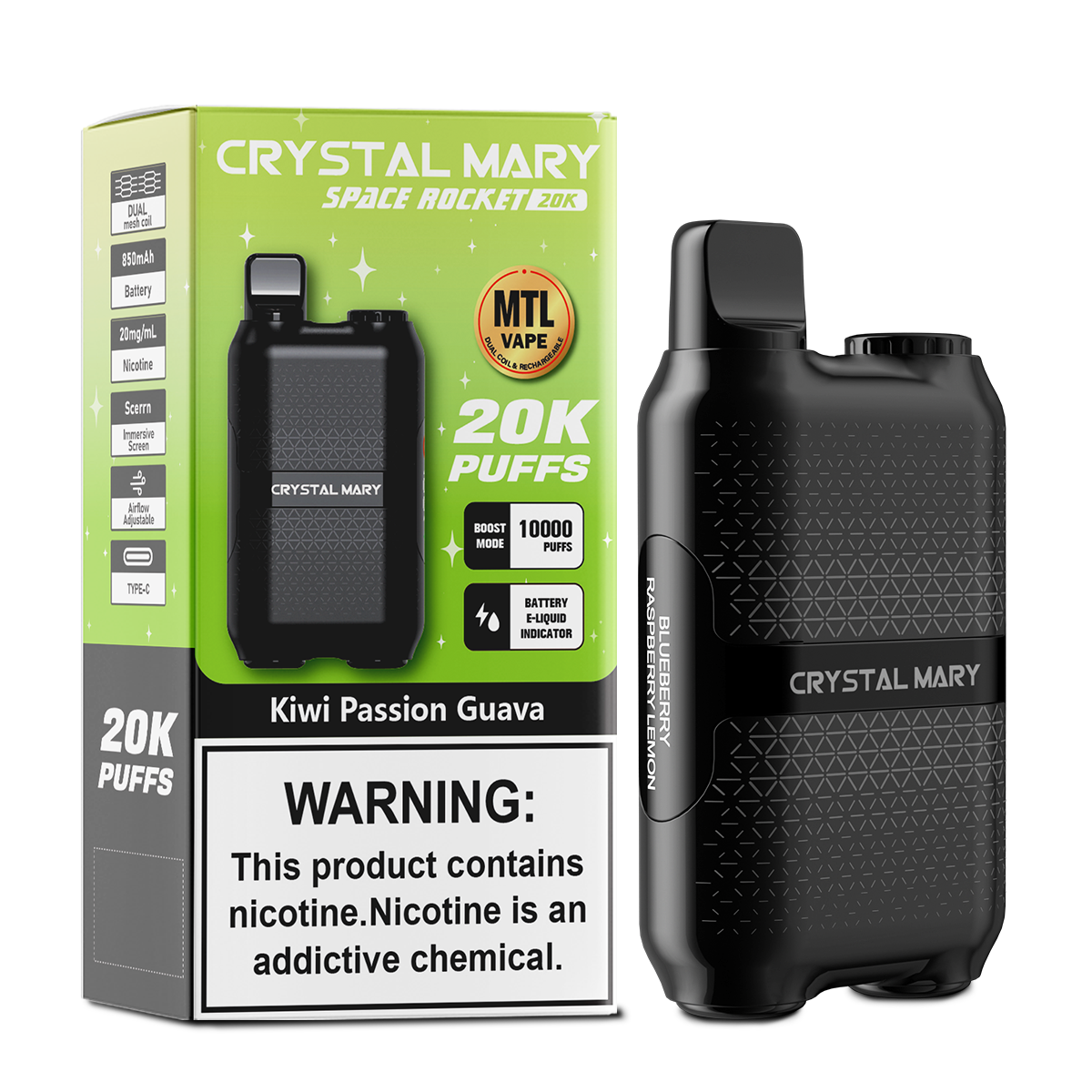 CRYSTAL MARY 20000 20K Puffs Vape Dual Mesh LED Display Disposable Vape EU Warehouse in 24 crystal mary 20000 20k kiwi passion guava flavor