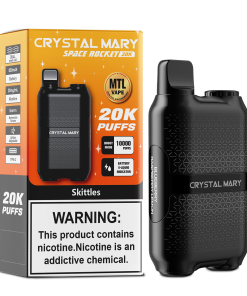 CRYSTAL MARY 20000 20K Puffs Vape Dual Mesh LED Display Disposable Vape EU Warehouse in 24 crystal mary 20000 20k skittles flavor