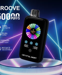 Crystal Groove 50000 50k Puffs Adjustable Nicotine & Ice Control LED Display Disposable Vape EU Warehouse in 24 crystal groove 50000 50k miami mint flavor