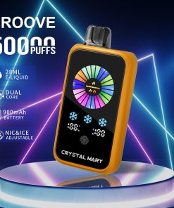Crystal Groove 50000 50k Puffs Adjustable Nicotine & Ice Control LED Display Disposable Vape EU Warehouse in 24 crystal groove 50000 50k sour mango