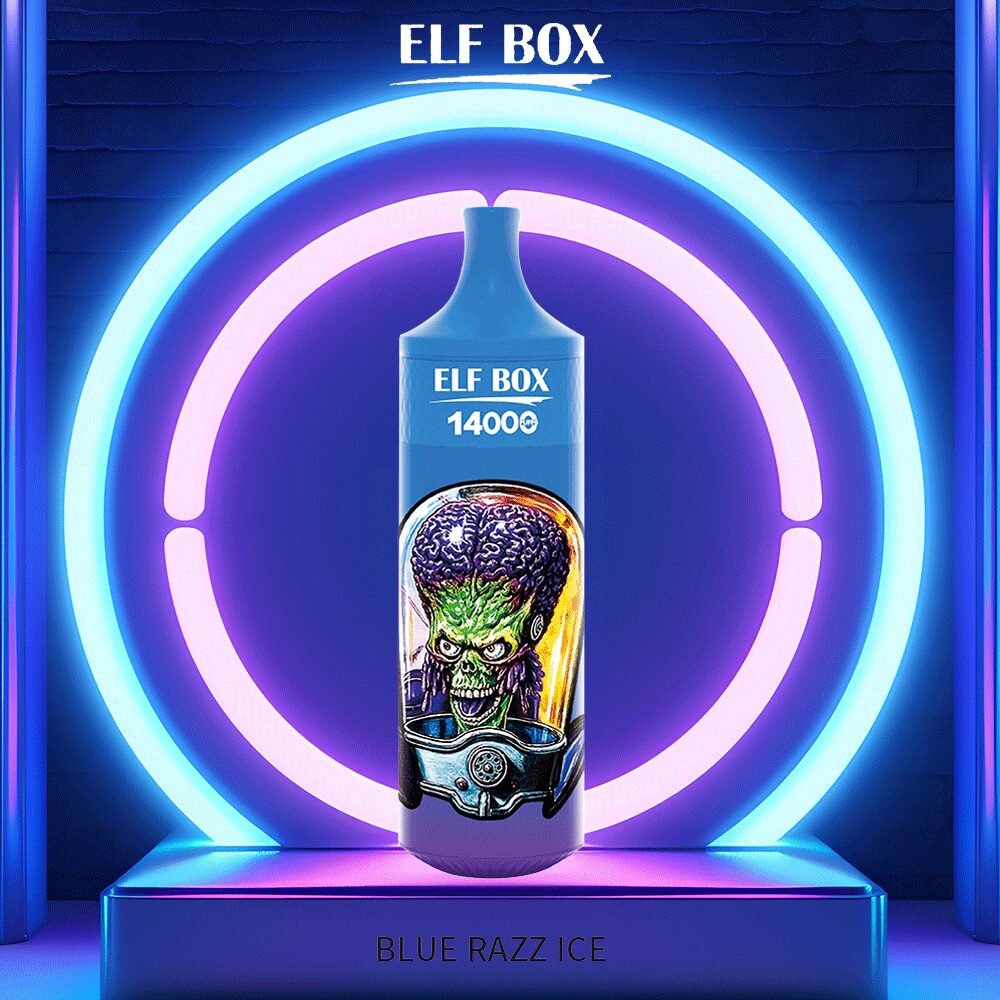 ELF BOX 14000 Puffs Edition Disposable in Blue Razz Ice flavor
