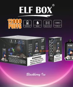 ELF BOX Digital 12000 Puffs 0% 2% 3% 5% Nicotine Sell Well LED Display Disposable Vape in Blackberry Ice flavor