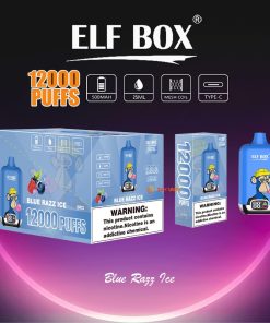 ELF BOX Digital 12000 Puffs 0% 2% 3% 5% Nicotine Sell Well LED Display Disposable Vape in Blue Razz Ice flavor