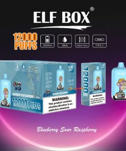 ELF BOX Digital 12000 Puffs 0% 2% 3% 5% Nicotine Sell Well LED Display Disposable Vape in Blueberry Sour Raspberry flavor