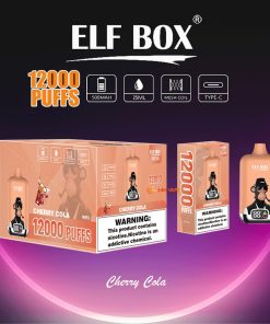 ELF BOX Digital 12000 Puffs 0% 2% 3% 5% Nicotine Sell Well LED Display Disposable Vape in Cherry Cola flavor