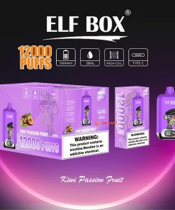 ELF BOX Digital 12000 Puffs 0% 2% 3% 5% Nicotine Sell Well LED Display Disposable Vape in Kiwi Passion Fruit flavor