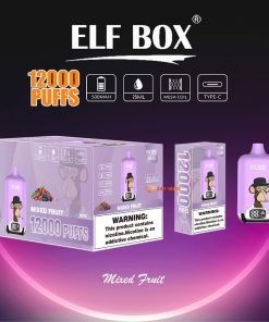 ELF BOX Digital 12000 Puffs 0% 2% 3% 5% Nicotine Sell Well LED Display Disposable Vape in Mixed Fruit flavor