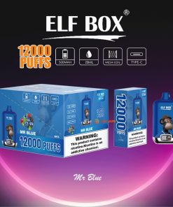 ELF BOX Digital 12000 Puffs 0% 2% 3% 5% Nicotine Sell Well LED Display Disposable Vape in Mr Blue flavor