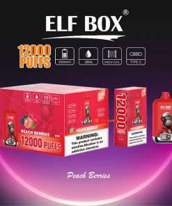 ELF BOX Digital 12000 Puffs 0% 2% 3% 5% Nicotine Sell Well LED Display Disposable Vape in Peach Berries flavor