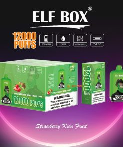 ELF BOX Digital 12000 Puffs 0% 2% 3% 5% Nicotine Sell Well LED Display Disposable Vape in Strawberry Kiwi Fruit flavor