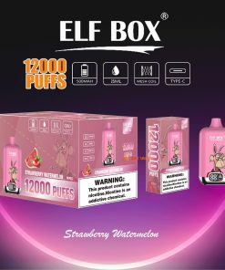 ELF BOX Digital 12000 Puffs 0% 2% 3% 5% Nicotine Sell Well LED Display Disposable Vape in Strawberry Watermelon flavor