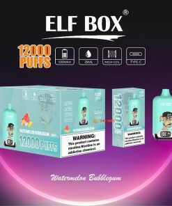 ELF BOX Digital 12000 Puffs 0% 2% 3% 5% Nicotine Sell Well LED Display Disposable Vape in Watermelon Bubblegum flavor