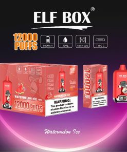 ELF BOX Digital 12000 Puffs 0% 2% 3% 5% Nicotine Sell Well LED Display Disposable Vape in Watermelon Ice flavor