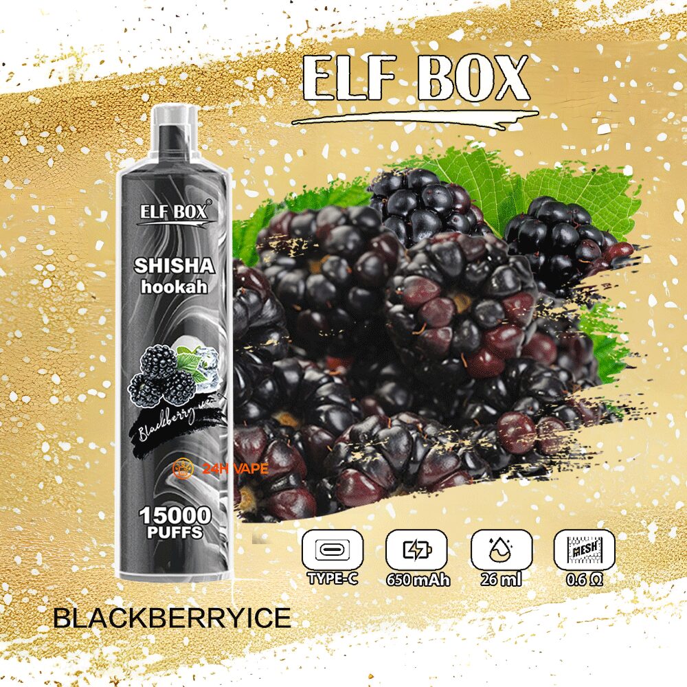 ELF BOX LS15000 Direct To Lung Disposable 15000 Puffs New in Blackberry Ice flavor