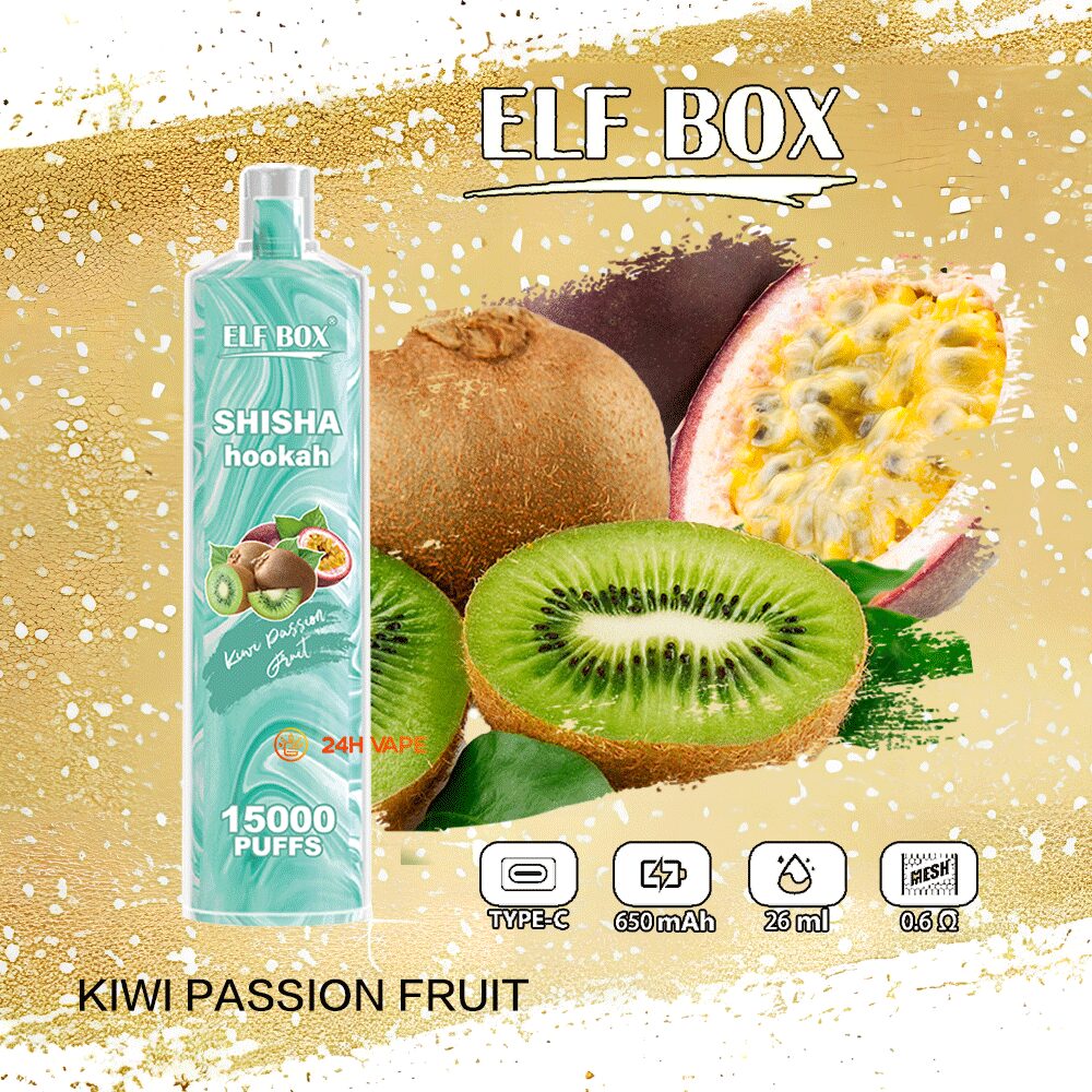 ELF BOX LS15000 Direct To Lung Disposable 15000 Puffs New in Kiwi Passion Fruit flavor