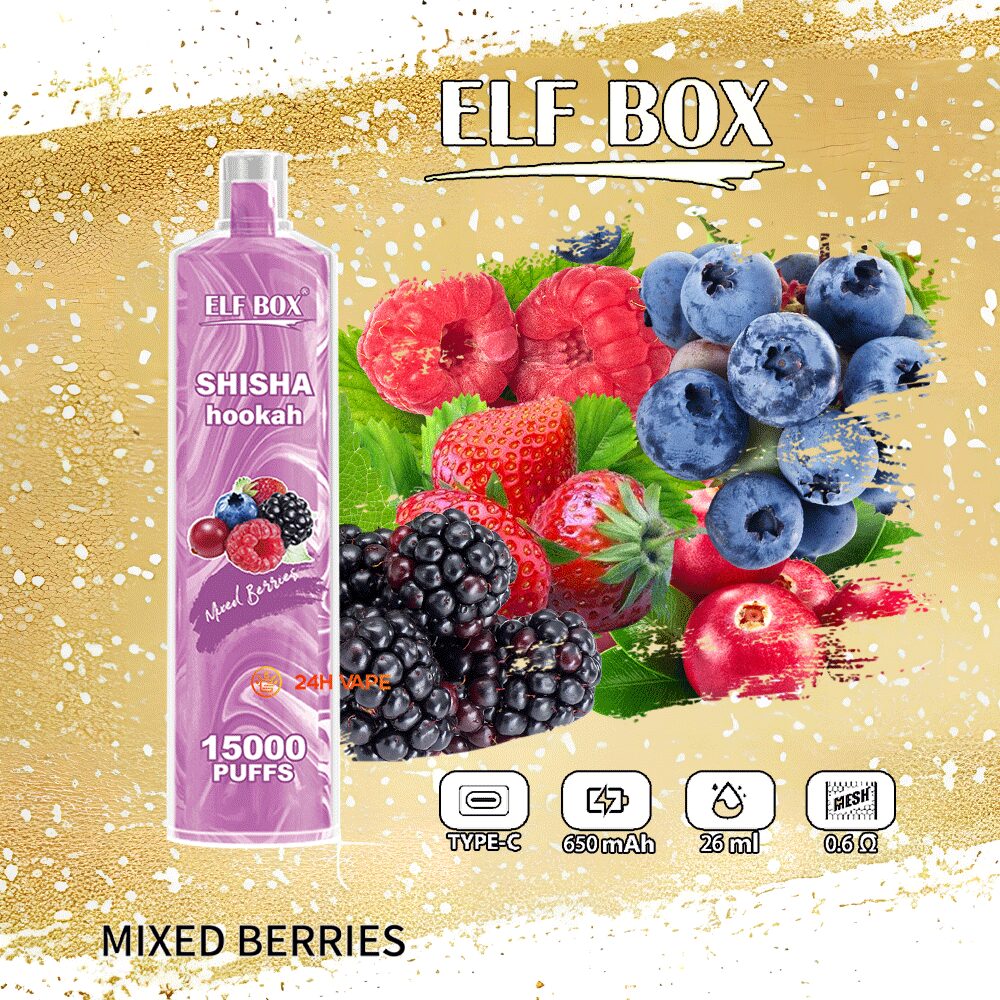 ELF BOX LS15000 Direct To Lung Disposable 15000 Puffs New in Mixed Berries flavor