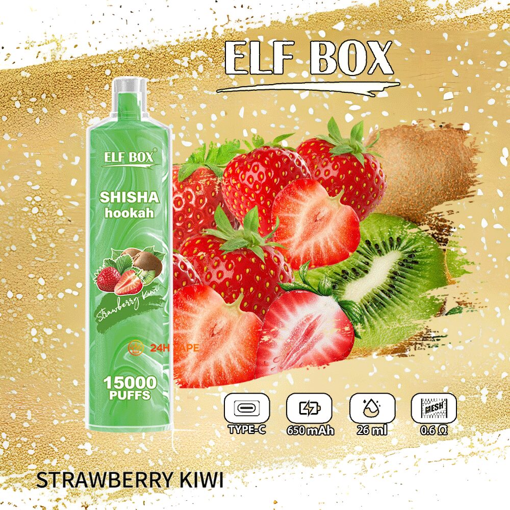 ELF BOX LS15000 Direct To Lung Disposable 15000 Puffs New in Strawberry Kiwi flavor