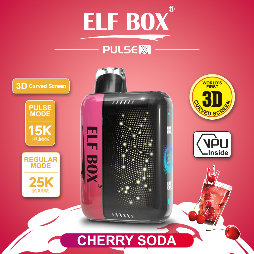ELF Box Pulse X 25000 25K Puffs Gypsophila Hottest Disposable Vape in Cherry Soda flavor