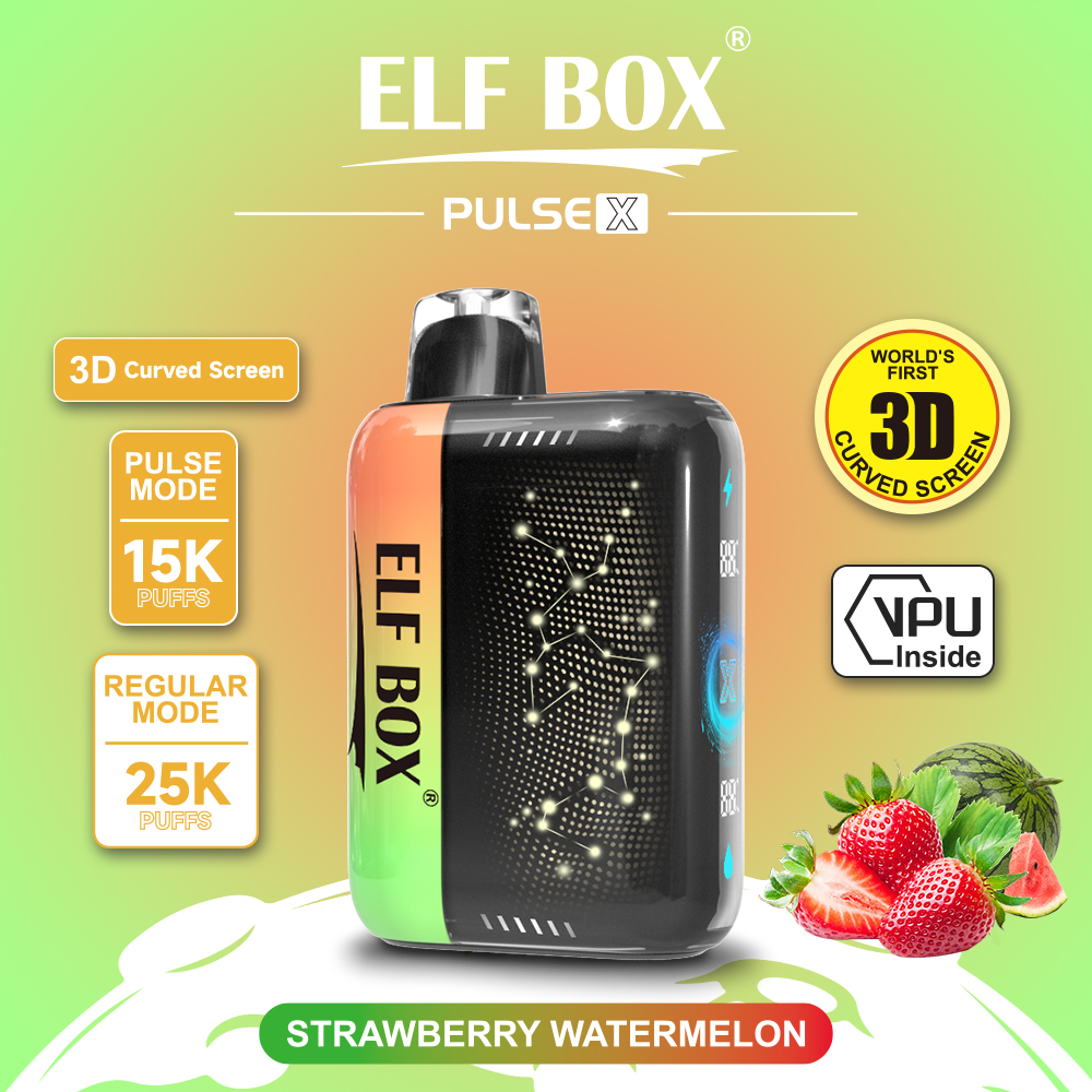 ELF Box Pulse X 25000 25K Puffs Gypsophila Hottest Disposable Vape in Strawberry Watermelon flavor