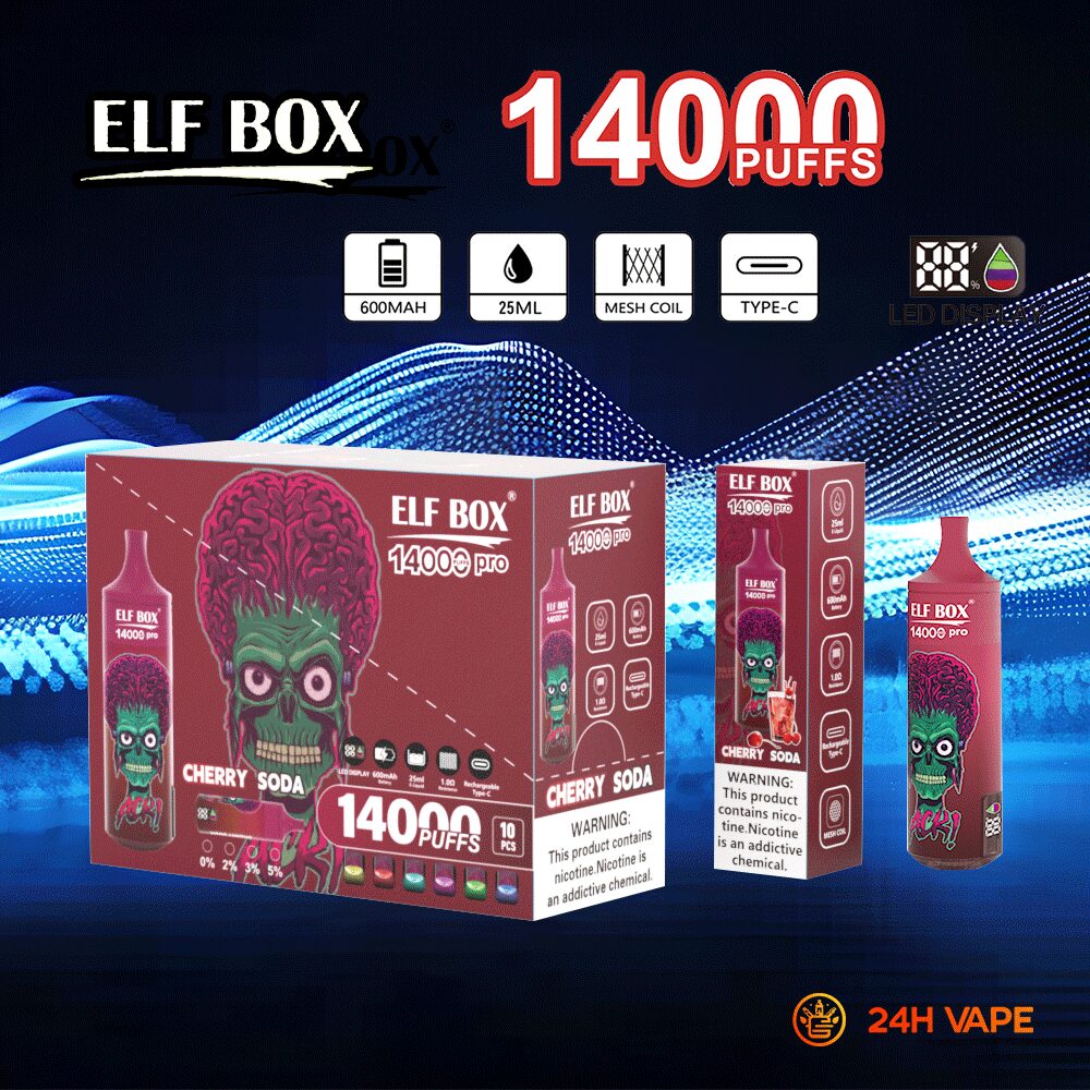 ELF BOX RGB 14000 Pro LED Display Edition 14000 Puffs Disposable in ELF BOX RGB14000 pro 10 flavor