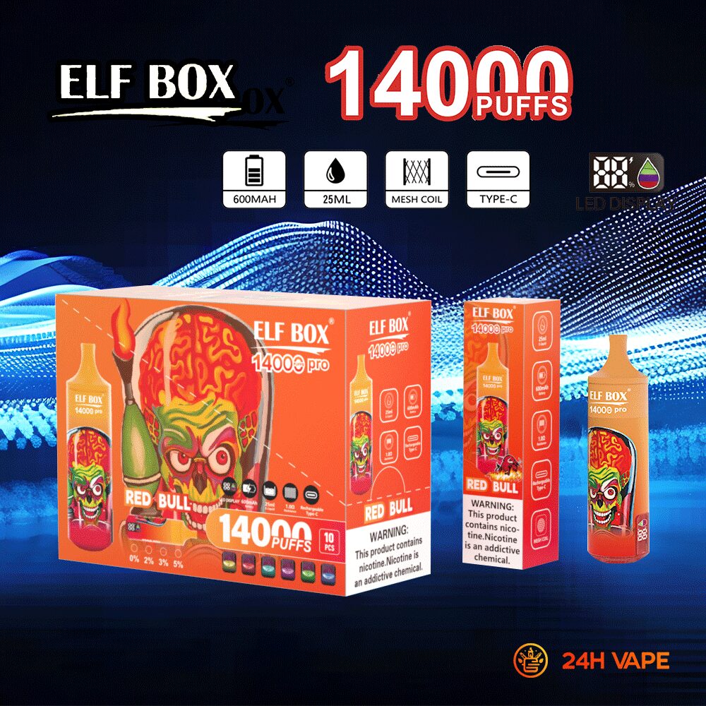 ELF BOX RGB 14000 Pro LED Display Edition 14000 Puffs Disposable in ELF BOX RGB14000 pro 4 flavor