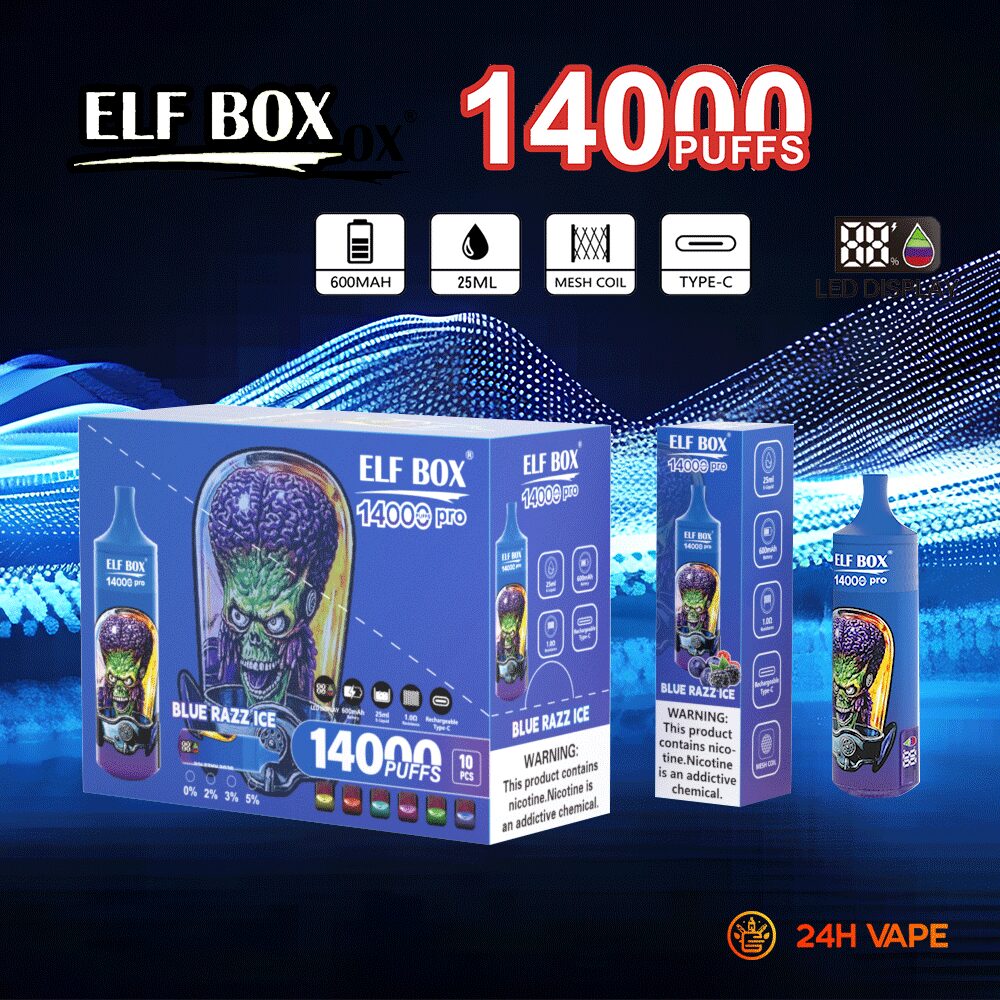 ELF BOX RGB 14000 Pro LED Display Edition 14000 Puffs Disposable in ELF BOX RGB14000 pro 5 flavor
