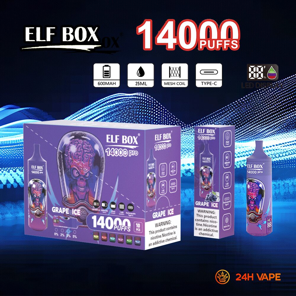 ELF BOX RGB 14000 Pro LED Display Edition 14000 Puffs Disposable in ELF BOX RGB14000 pro 6 flavor