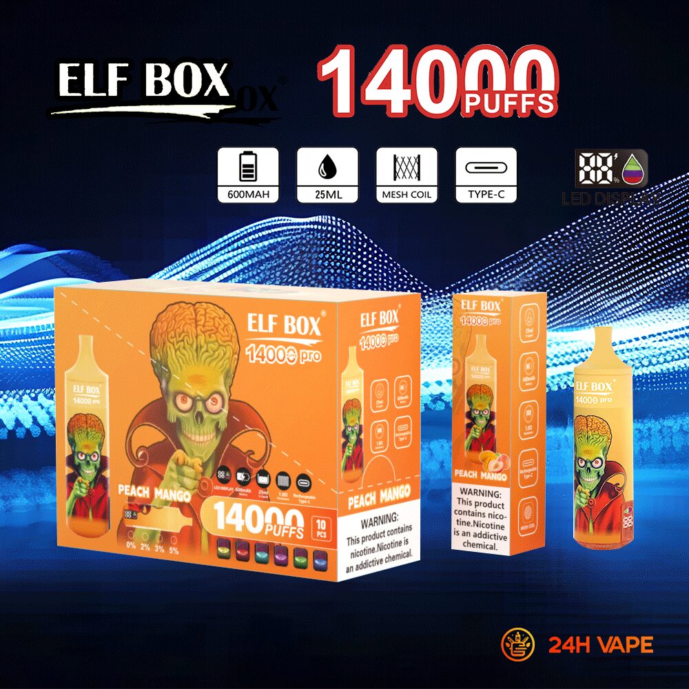 ELF BOX RGB 14000 Pro LED Display Edition 14000 Puffs Disposable in ELF BOX RGB14000 pro 8 flavor