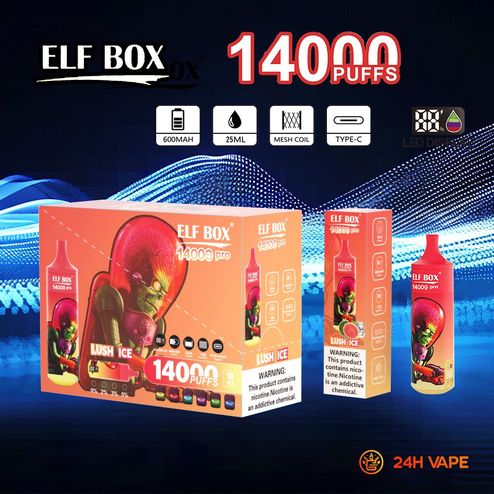 ELF BOX RGB 14000 Pro LED Display Edition 14000 Puffs Disposable in ELF BOX RGB14000 pro 9 flavor