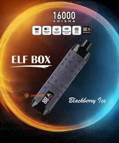 ELF BOX SHISHA 16000 Puffs LED Display Leather Disposable in Blackberry Ice flavor
