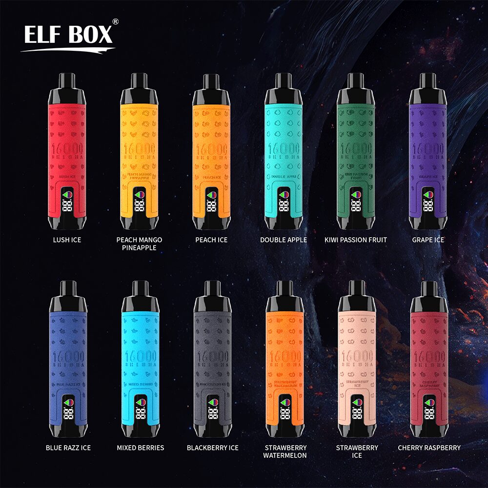 ELF BOX SHISHA 16000 Puffs LED Display Leather Disposable in ELF BOX SHISHA 16000 ELF BOX SHISHA 16000 flavor