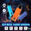 ELF BOX SHISHA 16.000 Züge – Produktbild mit LED-Anzeige und Lederausführung (Einwegprodukt)