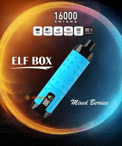 ELF BOX SHISHA 16000 Puffs LED Display Leather Disposable in Mixed Berries flavor