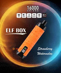 ELF BOX SHISHA 16000 Puffs LED Display Leather Disposable in Strawberry Watermelon flavor
