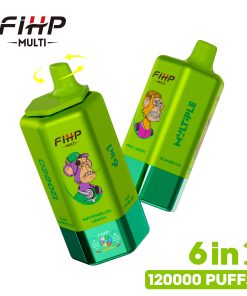 FIHP MULTI 120000 120K Puffs 6 in 1 Flavors Rechargeable LED Display Disposable Vape in watermelon lemonaloe lychee icepink lemonglacier icepine needle