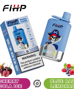 FIHP 40000 40K Puffs Double Taste LCD Display Disposable Vape in Blue Razz Lemonade&Cherry Cola Ice flavor