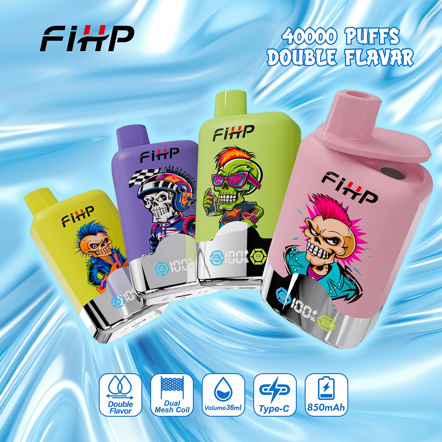 FIHP 40000 40K Puffs Double Taste LCD Display Disposable Vape product image