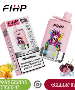 FIHP 40000 40K Puffs Double Taste LCD Display Disposable Vape in Peach Mango Pineapple&Cherry Ice flavor