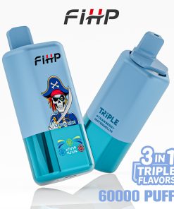 FIHP 60000 60k Puffs 3 in 1 Flavors Rechargeable LED Display Disposable Vape in Lemon Lime&Strawberry Watermelon&Blueberry Ice flavor