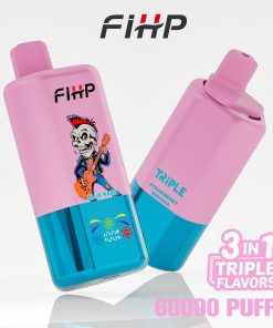 FIHP 60000 60k Puffs 3 in 1 Flavors Rechargeable LED Display Disposable Vape in Pineapple Coconut&Blue Razz&Strawberry Banana flavor