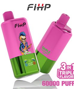 FIHP 60000 60k Puffs 3 in 1 Flavors Rechargeable LED Display Disposable Vape in Watermelon Ice&Red Bull&Strawberry Kiwi flavor