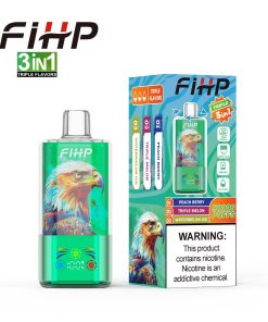 FIHP 90000 90K Puffs 3 in 1 Triple Flavors&LED Screen Rechargeable Disposable Vape in Peach Berry&Triple Melon&Watermelon Ice flavor