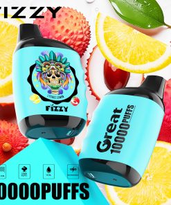 Fizzy Great 10000 10K Puffs 2% 5% Nicotine Edition Disposable Vape in fizzy great 10000 lychee lemon flavor