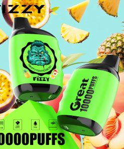 Fizzy Great 10000 10K Puffs 2% 5% Nicotine Edition Disposable Vape in Pineapple Peach Passion Fruit flavor