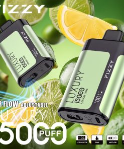 Fizzy Luxury 15000 15K Puffs Edition LCD Display Disposable Vape in 10. Lemon Lime flavor