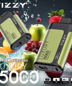 Fizzy Luxury 15000 15K Puffs Edition LCD Display Disposable Vape in 8. Sour Apple flavor