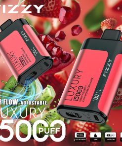 Fizzy Luxury 15000 15K Puffs Edition LCD Display Disposable Vape in 9. Strawberry Kiwi Pomegranate flavor