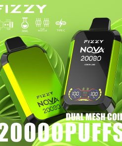 Fizzy Nova 20000 (20.000 boccate) con doppio sistema a rete e display LCD, sigaretta elettronica usa e getta al gusto di limone e lime